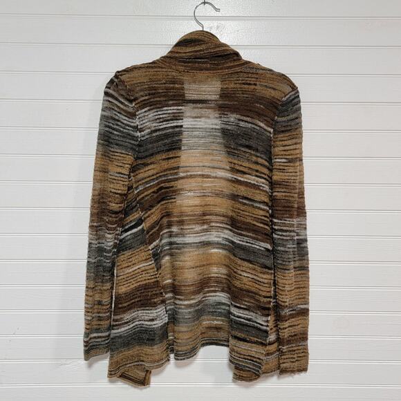 Magaschoni Wool Blend Cardigan Sweater Striped Southwestern Boho Open Front - Picture 3 of 8